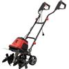 LEHMANN Motozappa Elettrica, 1800 W, Elettrozappa con Larghezza di lavoro 45 cm e Profondità 22 cm, 24 Lame, Ruote di Trasporto, Manico Pieghevole, Zappatrice per Orto e Giardino, Rosso/Nero