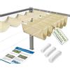 HaiTaoSy Tenda da sole retrattile a onda con occhielli, 1x3,5m - tenda a onde su misura, impermeabile, 95% di protezione UV, protezione solare resistente alle intemperie per terrazzo, pergola