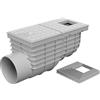 SaniVia Gully Laterale per Acqua piovana DN 110, Scarico per grondaia con Coperchio eccentrico, sifone e Cattura Lo Sporco, in Polipropilene e polistirolo, Coperchio Quadrato, Grigio