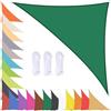bcisabce Tenda a Vela Ombreggiante Triangolare Impermeabile Tenda da Sole per Esterno Giardino Tende Vela Parasole 90% UV Protezione Telo Ombreggiante con Occhielli Verde Scuro 5x5x7.1m