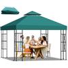 Qdreclod Telo di Ricambio per Gazebo 3x3 m, Copertura Impermeabile Doppio Strato con Protezione UV 95%, Tessuto 300D PA, Facile da Montare per Giardino, Matrimoni, BBQ e Feste all'Aperto(Verde scuro)