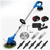 10ELED Decespugliatore a Batteria MULTIFUNZIONE 3 in 1 - TESTA REGOLABILE - Tagliaerba a Batteria Leggero 1,5 kg con Asta Telescopica - Batteria a LUNGA DURATA - SILENZIOSO - Perfetto per TAGLI DURI