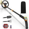 Reomdara Metal Detector Bambini, Metal Detector Leggero con Asta Regolabile 66-83 cm, Display LCD e Bobina di Ricerca Impermeabile, Pala, Rastrello, Setaccio e Borsa (Arancione)