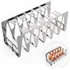 Delixike Spareribs, supporto per cosce di pollo, accessorio per barbecue in acciaio inox, facile da grigliare indirettamente, griglia multifunzione per uomini e anche un buon regalo (set da 1, argento