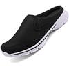 Acfoda Zoccoli Sabot Uomo Estive Antiscivolo Traspiranti Ciabatte Comode Giardino Spiaggia Pantofole Leggero Mesh Scarpe da Casa Piscina con Plantare Estraibile Nero 40