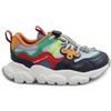 FLOWER MOUNTAIN YAMANO 15497 Navy Celeste Red Sneakers Scarpe Bambino Vegan 31
