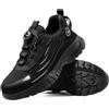 FOGOIN Werkstein Pro - Scarpe antinfortunistiche da uomo Explorer 3.0, traspiranti, con puntale in acciaio, leggere e sportive, con chiusura a vite, B266 nero, 47 EU