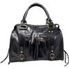 Chicca Borse Borsa a Mano con Tracolla Media da Donna in Pelle Lucida con Borchie