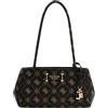 GUESS borsa a tracolla Carrie Logo Girlfriend Shoulder Satchel Bag Espresso Logo marrone scuro