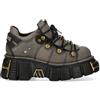 New Rock M-120N-C80 Stivaletti Alla Caviglia con Plateau Gotici Bianchi
