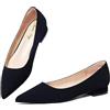 Zhabtuc Ballerine Donna Scarpe Basse a Punta Eleganti Scarpe Decolte Tacco Basso Slip-on Ballet Flats Nero 40EU