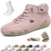 LOVEWLVNCL Stivaletti Chukka da Trekking Ortopedici in Pelle Artigianale Uomo Donna - Impermeabili e Traspiranti Vogldeck, Scarpe Barefoot con Supporto Caviglia, Antiscivolo Beck Shoes(Pink,38 EU)