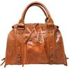 Chicca Borse Borsa a Mano con Tracolla Media da Donna in Pelle Lucida con Borchie