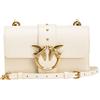 Pinko,MINI LOVE BAG ONE SIMPLY,Z14Q Bianca-Antique Gold,Donna Borsa,Taglia Unica