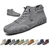 Overhil1s Uomo Stivali Alti in Pelle Scamosciata Fatti a Mano, Beck Scarpe Uomo Impermeabili Antiscivolo Leggere Traspiranti Stivali Uomo for l'escursionismo e la Guida (Color : Grigio, Size : 40 EU)