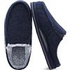 ONCAI Pantofole da Uomo in Comfort Feltro Ciabatte da Casa in Morbido Lana Sherpa Fodera con Memory Foam Supporto Arco Suola in Gomma Peluche Blu Taglia 46