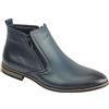 Xposed Stivali Chelsea da uomo Retro Caviglia bassa classica 2 Zip Smart Scarpe Casual [A1972H,Blu Navy,UK 10 EU 44]