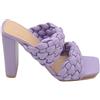 Malu Shoes Sandalo Donna Glicine Lilla Mules Sabot con Tacco Largo Comodo 12 Doppia Fascia Effetto Intrecciato Moda Estate (38 EU)