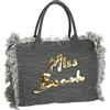 Miss Beach - Borsa da Spiaggia Con Chiusura Zip per Vacanze, Borsa Mare | 29 Litri di Volume - Tracolla in Tela, borsa da picnic in Tela