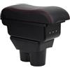OYHCM Bracciolo centrale per Opel Corsa E 2014-2018,3 USB,Ergonomico | Per Opel Corsa E Bracciolo, 2 USB + USB-C, Bracciolo ergonomico, Doppio vano portaoggetti, Coperchio scorrevole, Pelle PU