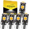 Ruiandsion Lampadina LED T10 W5W, 12V 150LM Bianco Caldo, Senza Errori Canbus Pronta per Luci Interne Auto, Targa, Lettura, Cupola e Mappa (Confezione da 5)