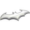 PSL Stemma per auto in acciaio inox con pipistrello Batman, simbolo 3D per auto (argento)