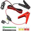 Range Tour Presa Accendisigari Femmina Auto 12V/24V, Batteria Morsetti a Coccodrillo Connettore 1,8m per Auto Clip-on Prolunga Cavo di ricarica con custodia Fusibili Max 20A current(clip da 100mm)