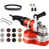 Generic Macchina lucidatrice elettrica da 2800 W, kit smerigliatrice per pavimenti in calcestruzzo a 3 teste con 3 ruote diamantate, 6 velocità variabili, 2800 giri/min, per pavimenti in marmo con superficie