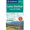 Kompass Carta escursionistica Kom 054. Lana, Etschtal / Lana, Val d'Adige: 4in1 Wanderkarte mit Aktiv Guide und Panorama inklusive Karte zur offline Verwendung in der KOMPASS-App. Fahrradfahren. Skitouren.
