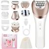 Focenat 6 In 1 Donna Rasoio Elettrico Intimo, Inguine Shaver, IPX7 Impermeabile Depilatore Corpo, Donna Rasoio Epilatore Rasoio Intimo, Indolore Epilatore Elettrico per Braccia e Zona Bikini