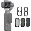 SMALLRIG Filtro CPL ND16 ND64 ND256 per DJI Osmo Pocket 4P, kit di filtri split per Pocket 4 Pro accessori con base magnetica, supporta 2 filtri impilabili, vetro ottico HD multistrato - 6476