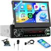 SIXTOP DAB+ Autoradio Bluetooth 1 DIN con Wireless CarPlay & Android Auto, 7 Pollici Touchscreen con Schermo Pop-up Motorizzato, Mirror Link/FM/USB Type-C/AUX, Telecamera Posteriore