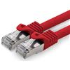 1aTTack.de 0,5m - Rosso - 1 Pezzo - Cat.7 Cavi di Rete CAT7-10000 MBit/s S-FTP Doppia schermatura PIMF 600MHz 4x2xAWG26 / 7 CU Rame Non Contiene alogeni Compatibile con CAT5e CAT6 Cat 6a Cat8