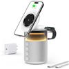 BLKE S Altoparlante Bluetooth 3 in 1 con lampada da comodino e stazione di ricarica a induzione - compatibile con iPhone 17/16/15/14/13/12 Pro Max, Apple Watch e auricolari con ricarica wireless (Blanco)