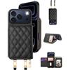 OCASE Cover Portafoglio per iPhone 17 Pro (6,1 Pollici) Nero | Non Rimovibile Custodia in Pelle con Cerniera, Porta Carte con Blocco RFID, Tra Collo Regolabile Rimovibile, Antiurto Cover