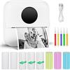 GuKKK Mini Stampante Fotografica, Mini Stampante Termica,Stampante Fotografica Istantanea Portatile, Mini Stampante Termica Bluetooth con Ricarica USB Stampante, per Note, Diario, Elenco (X5-8)