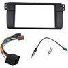 KIRYU Plancia Autoradio Cornice Fasce Radio 1/2Din Per BMW Serie 3 E46 1998-2005 Pannello DVD Stereo Montaggio Su Staffa Refitting Kit Rivestimento Cornice CD Lunetta