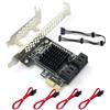 Xdingjiala Scheda SATA 3.0 PCIe 4 porte 1X, controller di espansione PCI Express da 6 Gbps, scheda SATA III Gen3, supporto per Windows XP / 7/8/10 / Linux