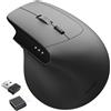 AD ADVANCE - Verticale FX, mouse wireless verticale ergonomico 57° con 7 pulsanti silenziosi, DPI regolabile 800-3200, doppia connessione 2.4GHz e Bluetooth, batteria ricaricabile da 300 mAh, nero
