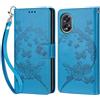 KENHONER Custodia per Oppo A38 4G/A18 4G Cover, Blu | Portafoglio in Pelle PU Retro, Antiurto Flip, Slot per Schede, Funzione Stand, Chiusura Magnetica
