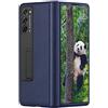 TECSHINE Custodia per Samsung Galaxy Z Fold2, Custodia per Cellulare, Cover per Telefono in Pelle per Samsung Z Fold 2 -Blu