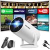 Nonete Proiettore 1080P FHD [2026 Upgraded] Mini Proiettore Portatile 4K con WiFi 6 BT 5.2 Videoproiettore Supporta Rotativo a 270°Projector Auto Keystone TV Stick/USB/HDMI/PC con Cavo HDMI & Mouse,Bianco