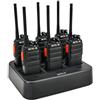 Retevis RT24 Walkie Talkie con Caricatore da 6 Slot, Ricetrasmittenti PMR446 Licenza-Libero, 16 Canali CTCSS/DCS, Walkie Talkie Professionali per Servizi di Sicurezza, Hotel, Ristorante ecc (6 Pezzi)