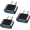 SHUBEIEUMI Adattatore USB C a USB(3 Pezzi), Adattatore OTG USB-C Maschio a USB Femmina, per MacBook PRO 2021 MacBook Air 2020, Samsung Galaxy S9/S8, dell XPS (Nero)