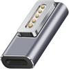 Wcawnlt Adattatore magnetico da USB C a punta magnetica a T, PD 45 W 100 W, compatibile con MacBook Pro Air dal 2012, connettore magnetico per cavo USB C