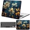 FFBOFFC Custodia Compatibile per MacBook Neo da 13 pollici Modello 2026 (A3404) con chip A18 Pro, Copertina Rigida in Plastica Protettiva e Tastiera Cover, Fiori blu in fiore