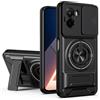HAONANDE custodia per Xiaomi Poco M7 4G/Poco M7 Plus 5G con ring stand magnetico, cover militare antiurto con protezione fotocamera scorrevole compatible with MagSafe ricarica wireless Nero