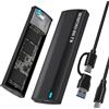 SHUBEIEUMI Case SSD M.2 USB 3.1 Gen2 10Gbps NVMe SATA per 2230/2242/2260/2280 PCIe NVMe M-Key & M+B Key, Supporto UASP Trim, Compatibile con Windows, Linux e Mac - Nero