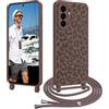CaseLover Cover per Samsung Galaxy A57 5G con Cordino, Custodia con Laccio Collana Regolabile Morbida TPU Silicone Case con Motivo Leopardato Antiurto Protettiva Cover per Samsung A57, Marrone