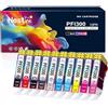 Nestink PFI300 PFI-300 (14,5 ml/Pcs) Multipack per Canon PFI-300 compatibile con Canon imagePROGRAF PRO-300 (MBK/PBK/C/M/Y/PM/PC/R/GY/CO Confezione da 10 pezzi)